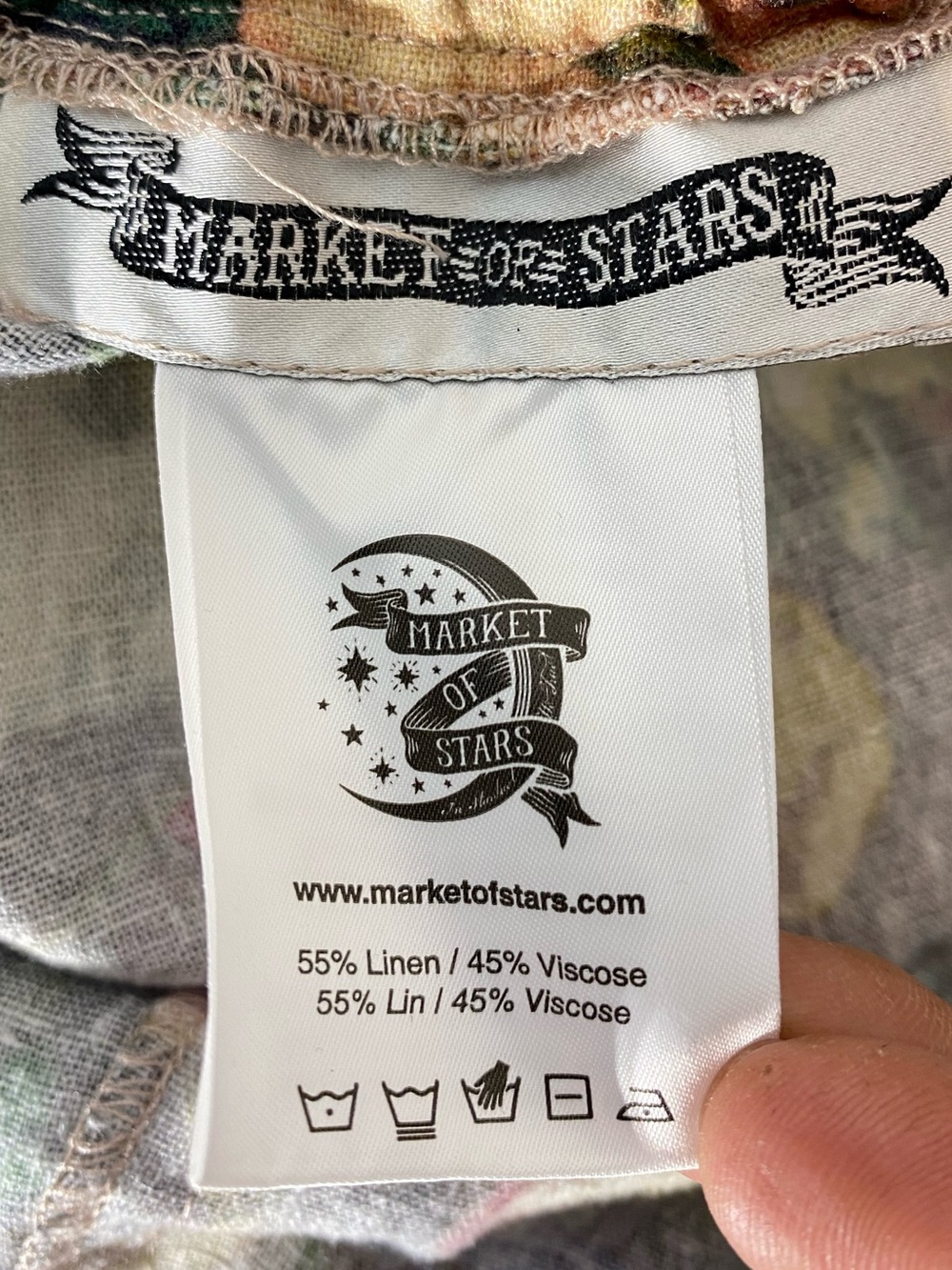 Market of Stars Courage Dear Heart Artist Pant Linen Botanical Sacred Heart L - Picture 3 of 16